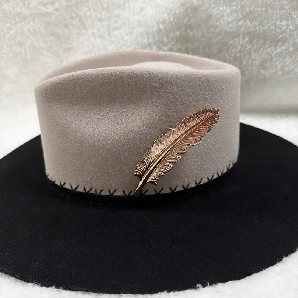 Metal Gold Rose Antique Feather Hat Pin - Western Style – Inspired Look